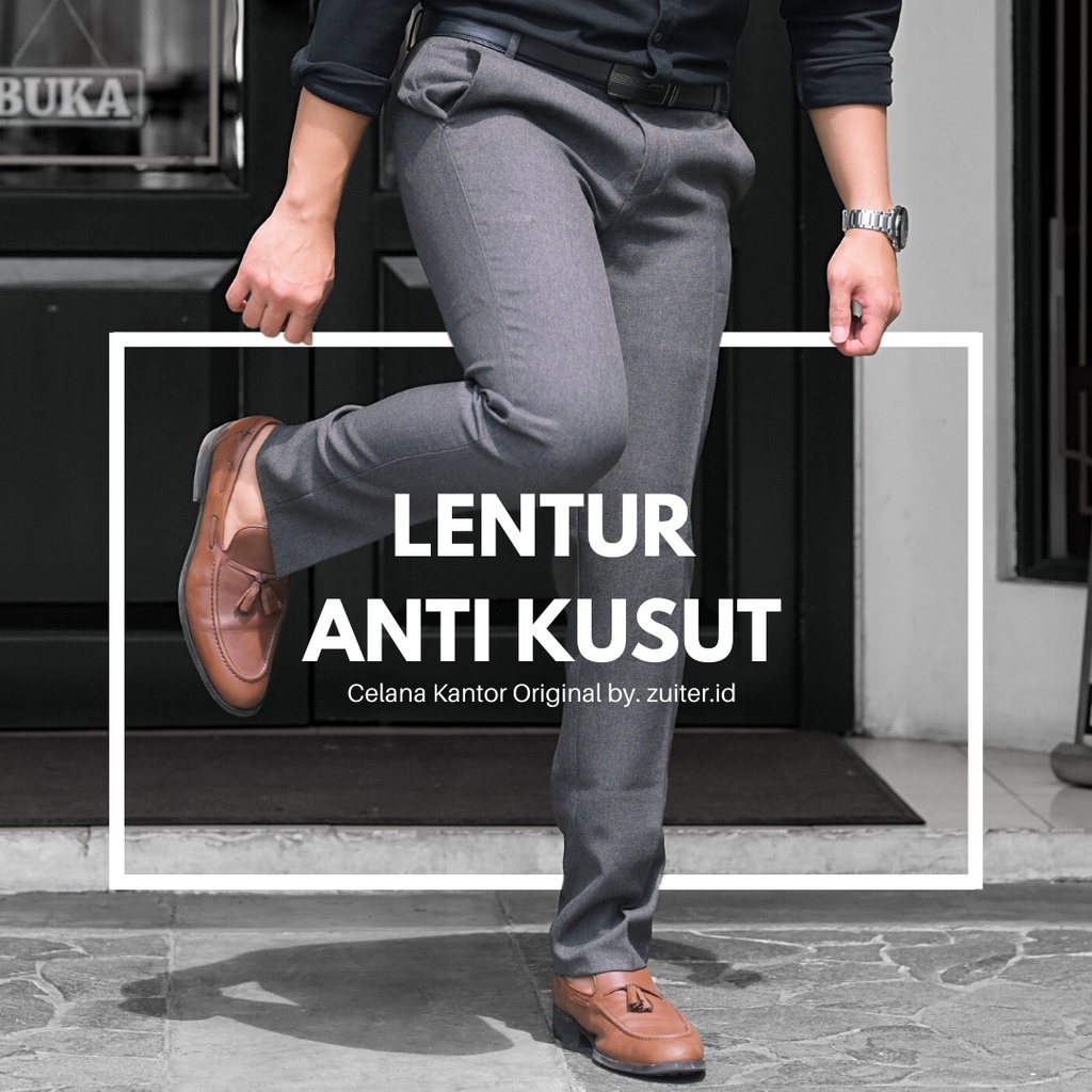 ZUITER - Slimfit Formal Pants | Celana bahan kerja formal kantor slimfit pria (4 Warna)