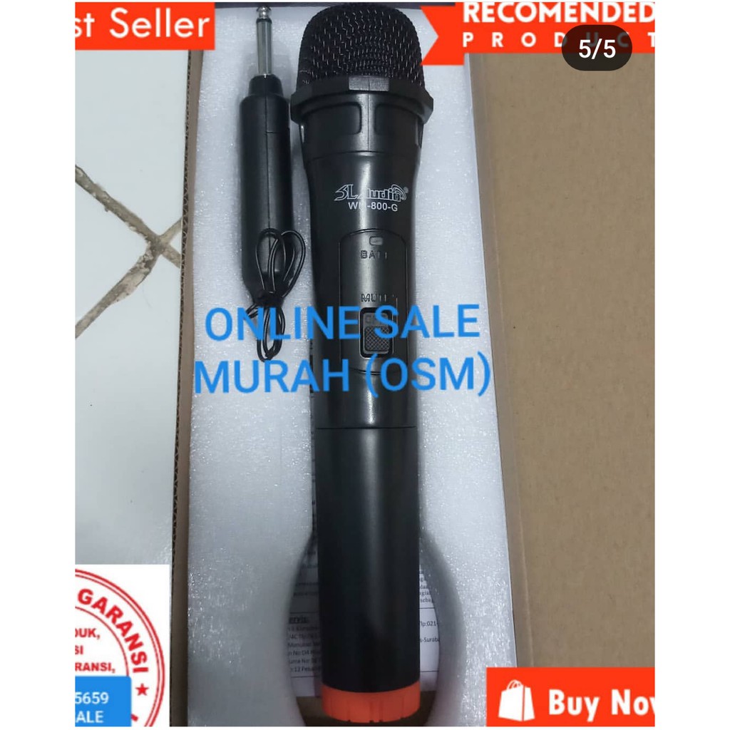 Original SL audio Mic Wireless Single baterai mik wireles pro karaoke mikrophone microphone sound vokal vocal professional panggung dj studio asli BEST QUALITY tunggal  Single satuan BUKAN SEPASANG  BISA KESEMUA PERANGKAT YG ADA COLOKAN MIC NYA jarak 10-3