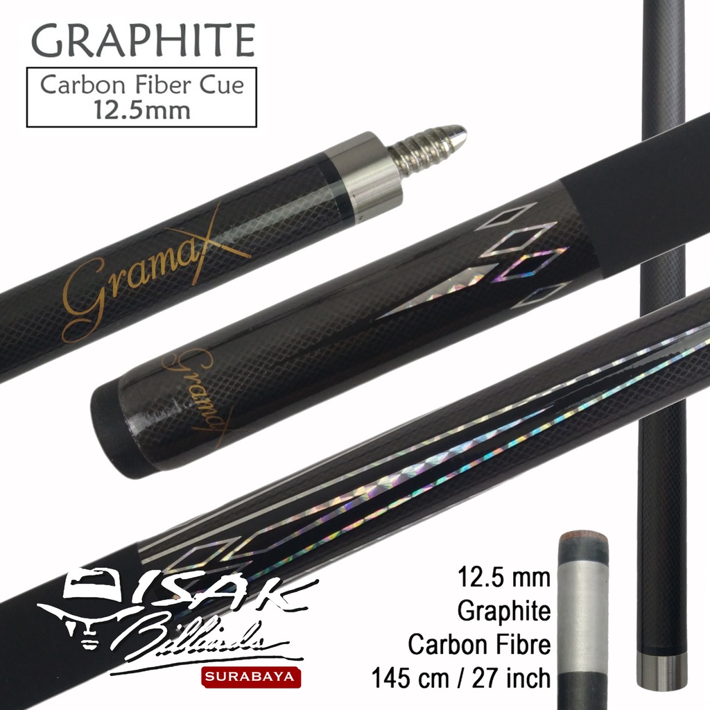 Graphite Cue Black | 12.5 mm Carbon Fibre Graphite Shaft