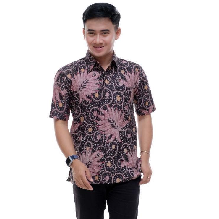 Paling Diminati.. 0BAJU BATIK COUPLE AYAH ANAK LENGAN PENDEK, BAJU BATIK PRIA PUSER NAVY, BAJU ANAK 