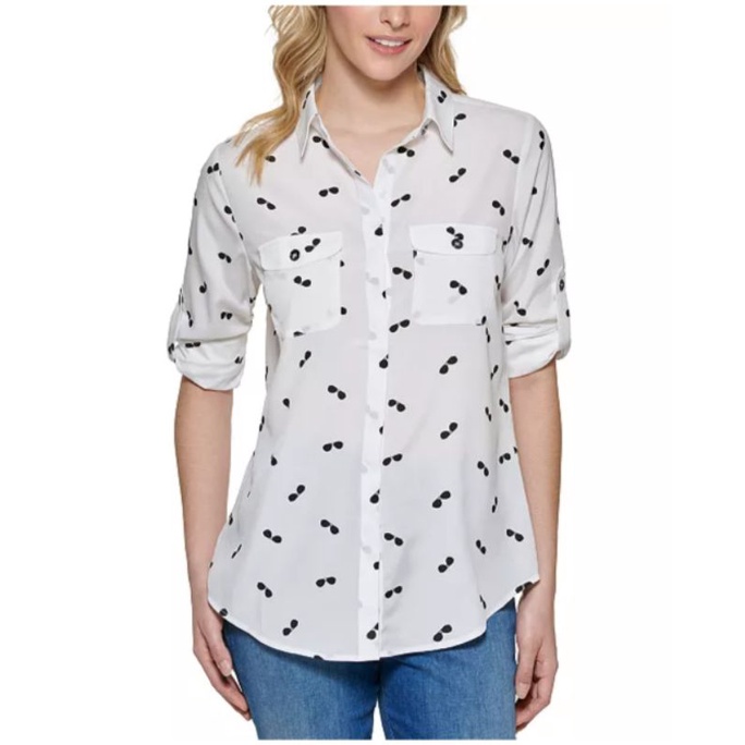 Karl Lagerfeld whimsical sunglasses shirt