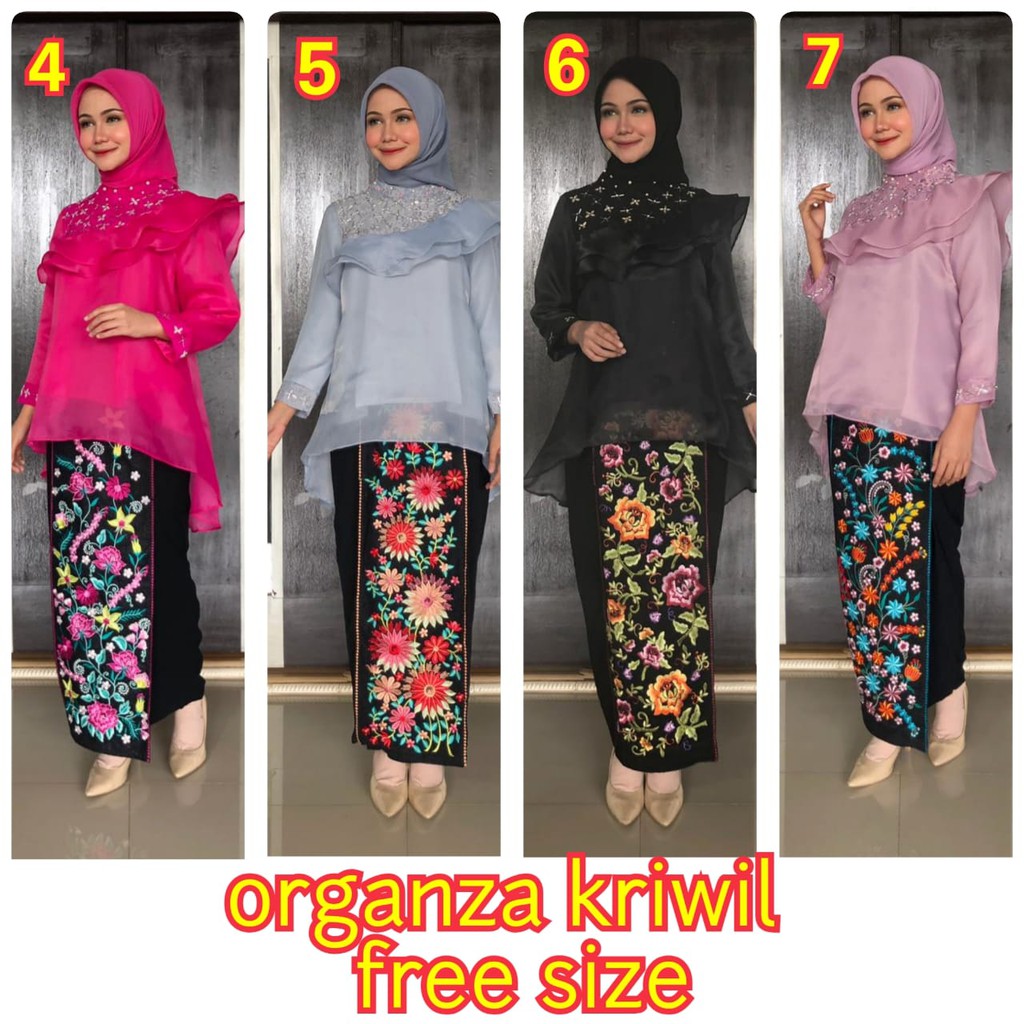 SET KEBAYA ORGANZA KRIWIL