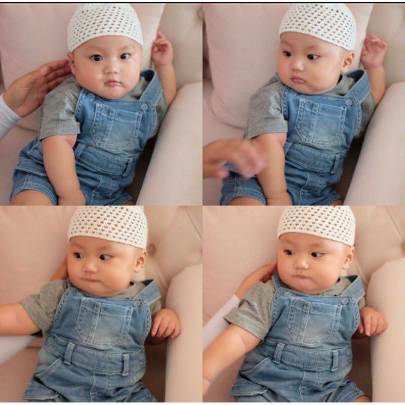 PECI KOPIAH RAJUT ANAK BAYI LAKI LAKI PECI RAJUT PECI ANAK MOTIF RAJUT ELASTIS / KOPEAH ANAK BAYI / PECI KUPLUK KOPYAH ANAK BAYI OLEH OLEH HAJI