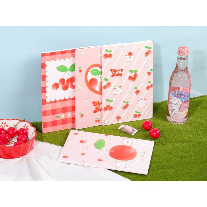 

Dijual Buku Tulis Ala Korea Lucu Cover Cherry Baby Ruled Notebook A5 Terbatas