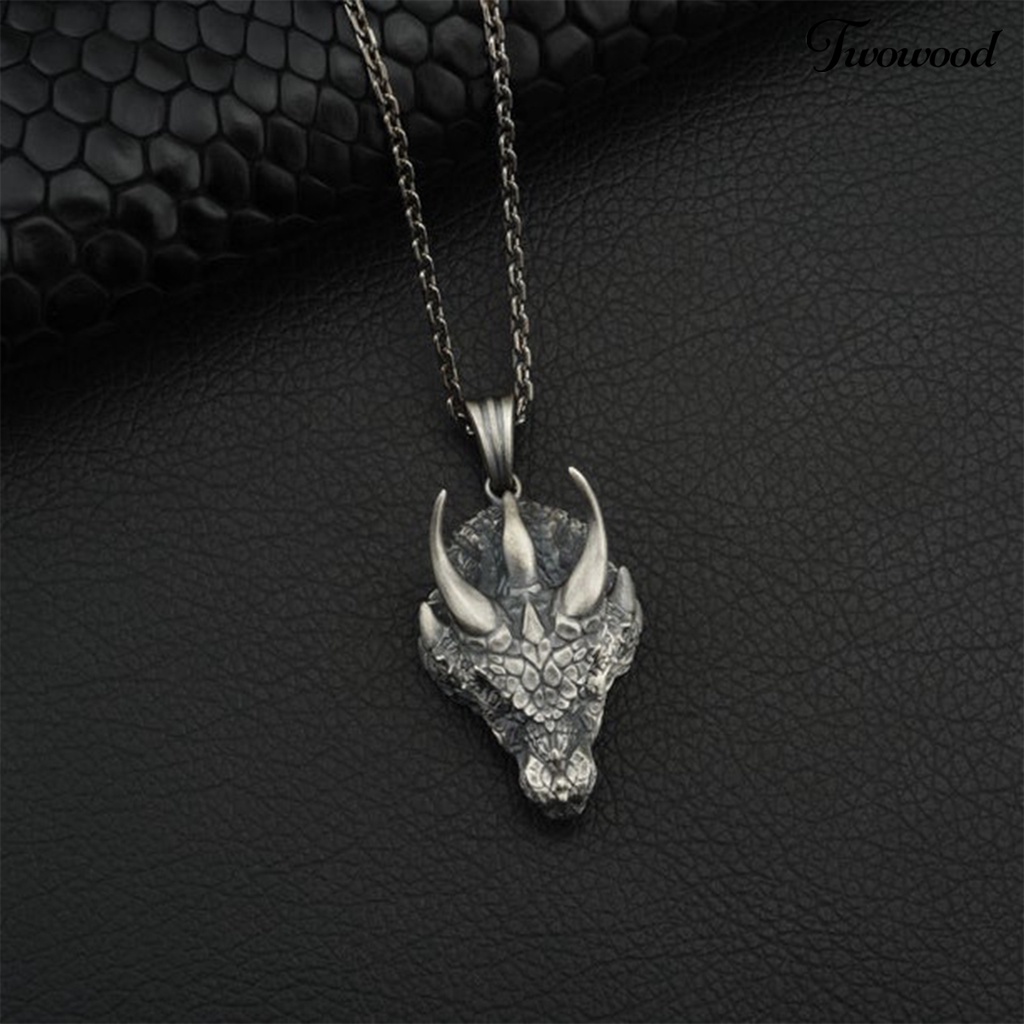 Twowood Dragon Snazzy Necklace Allergy-Free Alloy Pendant Men Necklace for Gift