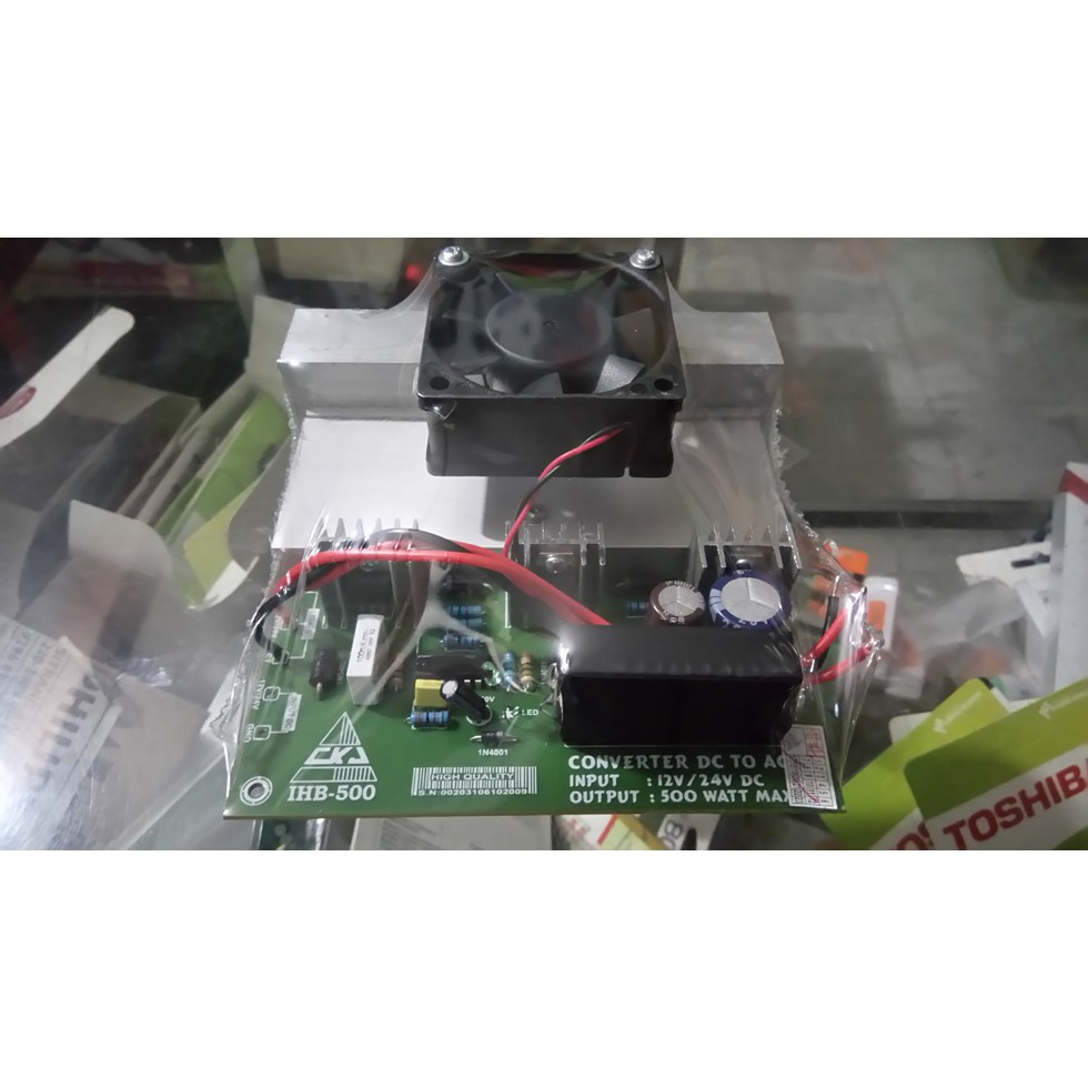 KIT INVERTER DC 12V-24V AC220 500W HEATSINK TEBAL KIPAS