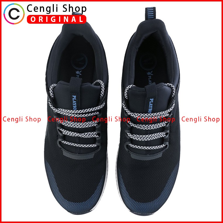 PLAYBOY SEPATU SNEAKER CASUAL PRIA ORIGINAL TERBARU BIRU NAVY PL15