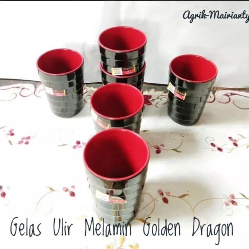 Jual 6 Pcs Gelas Ulir Melamine Golden Dragon B03a5gelas Minum 270 Ml320 Ml Shopee Indonesia 6267