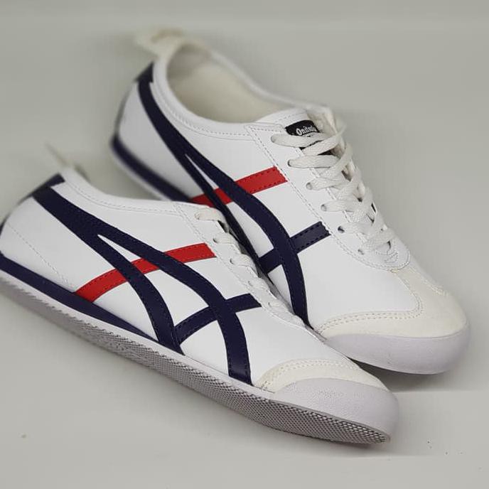 Ready  Sepatu Putih Asics Tiger Onitsuka Putih Navy Merah 36-43