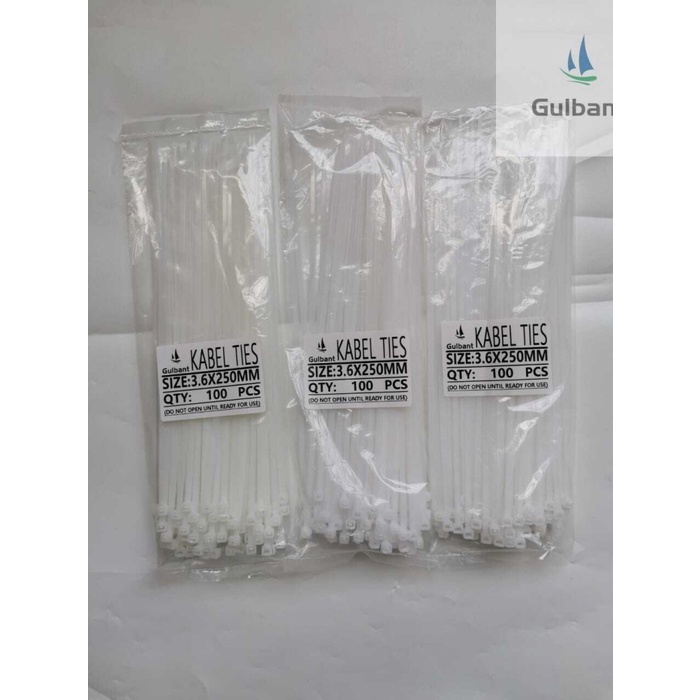 

ORGANIZER-DOCUMENT- KABEL TIES CABLE TIE 3.6 X 250MM (25CM) CV 250 KUALITAS BAIK - PUTIH -DOCUMENT-