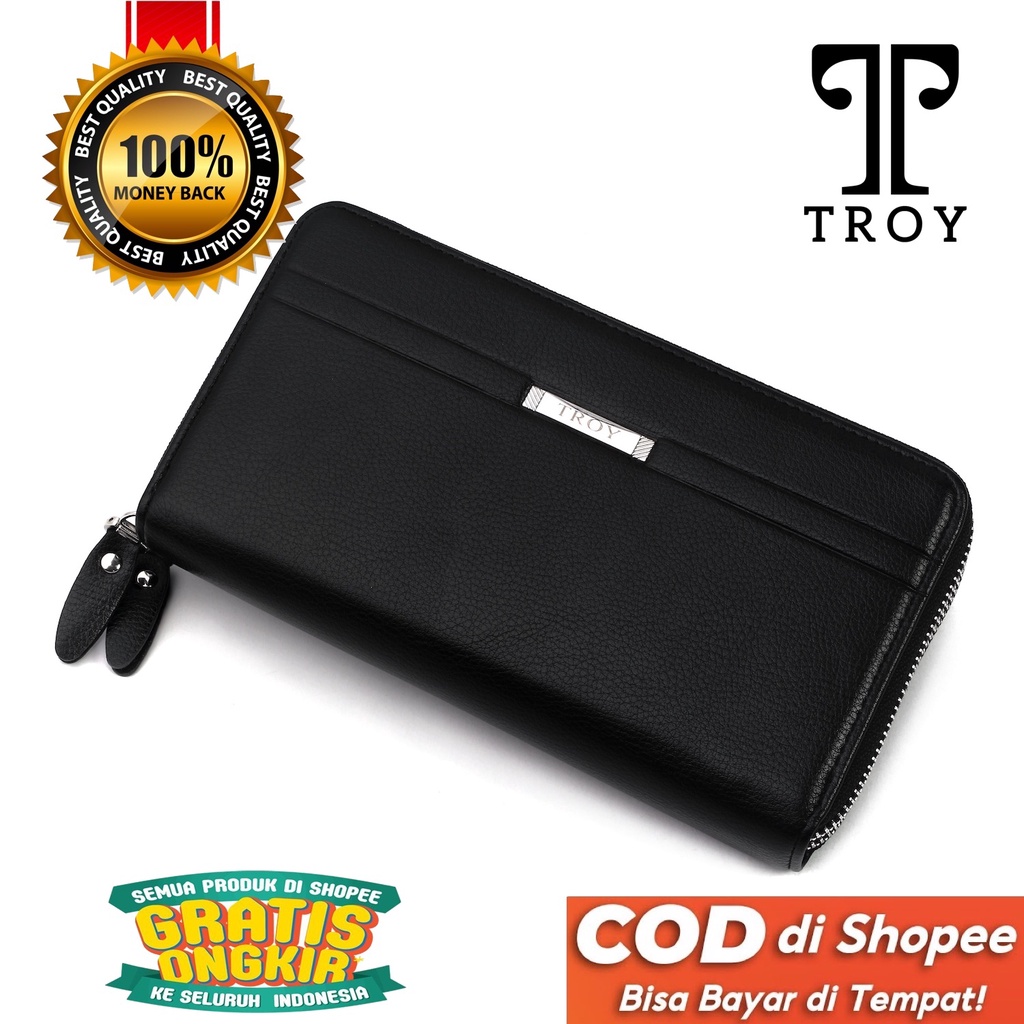 TOKOKOE - Handbag Clutch Dompet Pria bahan kulit PU Original - Troy - Bora - Black