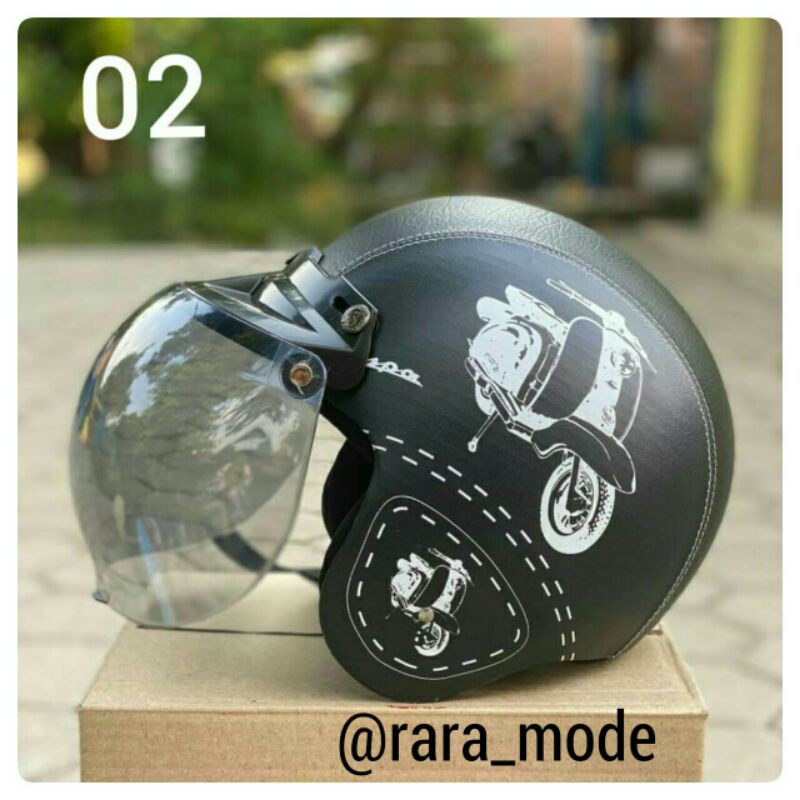 RETRO BOGO HELM VESPA CLASSIC PROMO PRICE