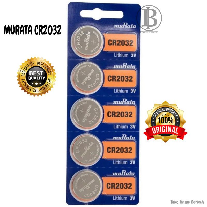 Baterai MuRata CR2032 Original Lithium Primary LiMNO2 Coin Cell 3 Volt / Batrai battery MuRata 2032