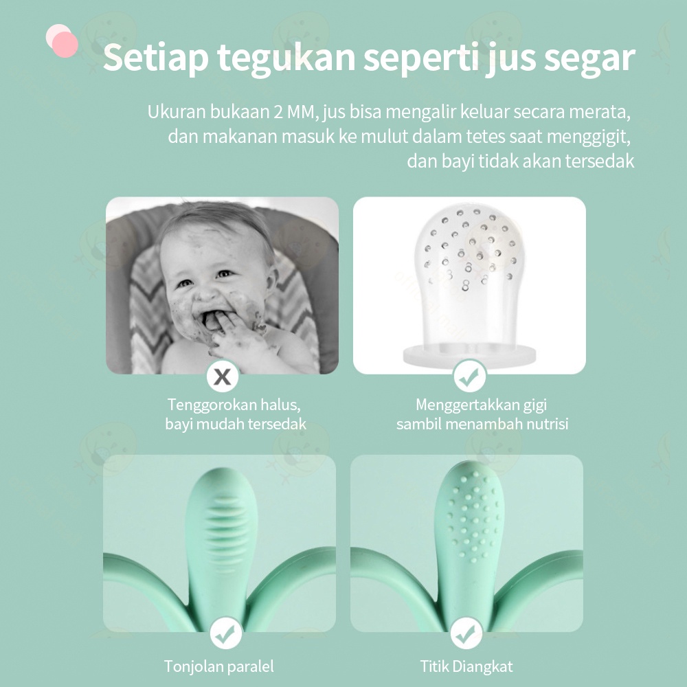 Lacoo Dot empeng buah bayi BPA Free 2 in 1 Baby Fruit Food Feeder Bahan silikon lembut