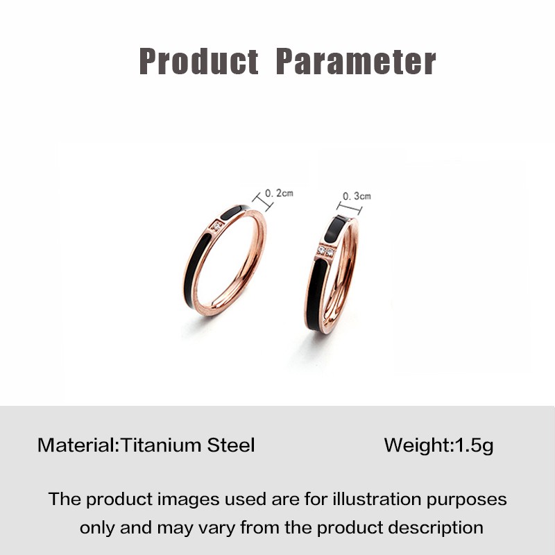 Korean Titanium Couple Rings with Rhinestone Accents for Men / Women Not Easy To Rust or Fade