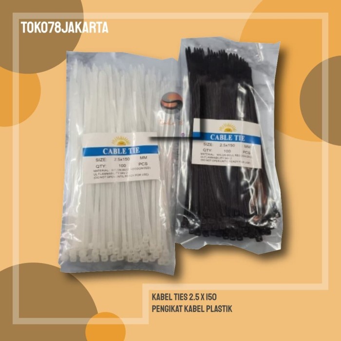 

ORGANIZER-DOCUMENT- KABEL TIES 2.5 X 150 / CABLE TIE / KABEL TIE / PENGIKAT KABEL PLASTIK - PUTIH