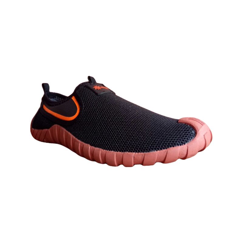 Kinjenk JP 005 sepatu wanita slip on & mules black orange