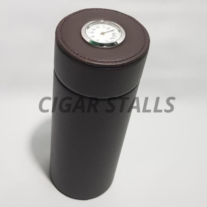 Voyager Leather Cigar Jar Humidor (5Ct) With Humidifier And Hygrometer Kioskuunik