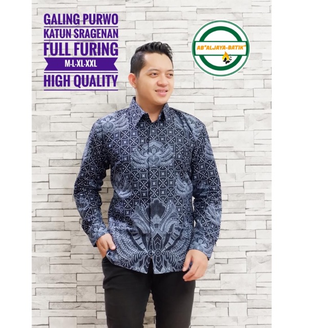 Batik Pria GALING PURWO FULL FURING Katun Halus Sragenan Termurah