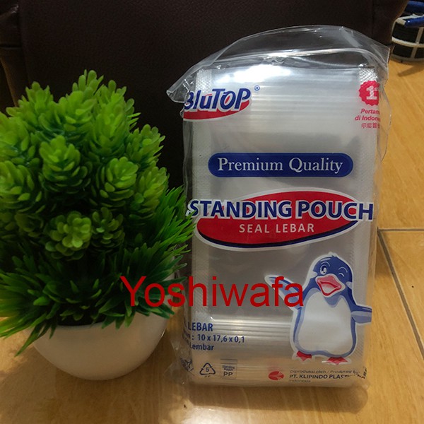 Standing Pouch Double Seal Plastik OPP Blutop 10x17 Murah
