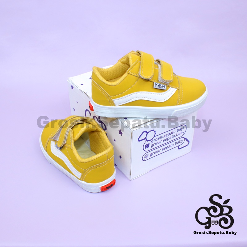 sepatu anak sneakers sepatu anak laki laki sepatu anak perempuan model casual London kids KUNYIT polos ringan fleksibel &amp; Anti Slip