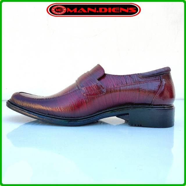 MANDIENS - Sepatu Formal Pria Kulit Asli Medali BJ161MR  Pantofel Kulit Merah Pantovel Murah Export Quality