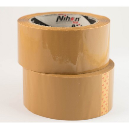 

Lakban Kuat dan Murah Nihon Pakaging Tapes Brown (Cokelat) Guarantes Size Ukuran 48mm X 90y