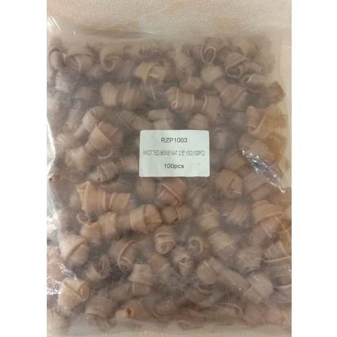 Tulang-tulangan Knotted Bone NATURAL Gigitan Anjing 100pcs Rzp 1003