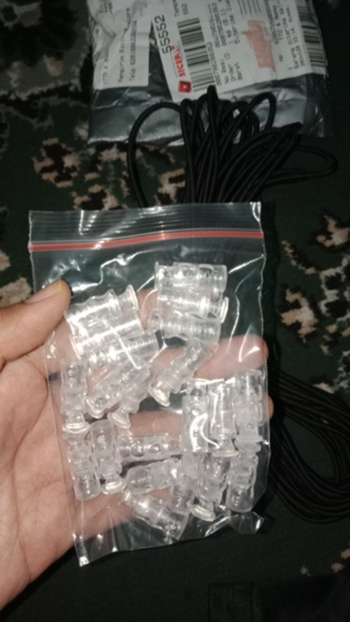 Stopper Transparan Model Botol Dua Lubang Bening