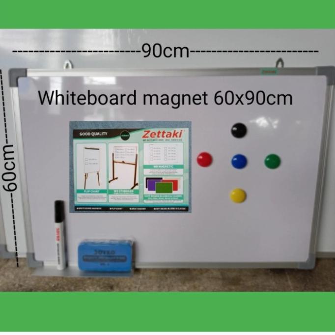 

Office & Stationery | Alat Tulis | Papan Tulis Whiteboard Magnet Gantung Single Face Zettaki 60X90Cm | Best Seller