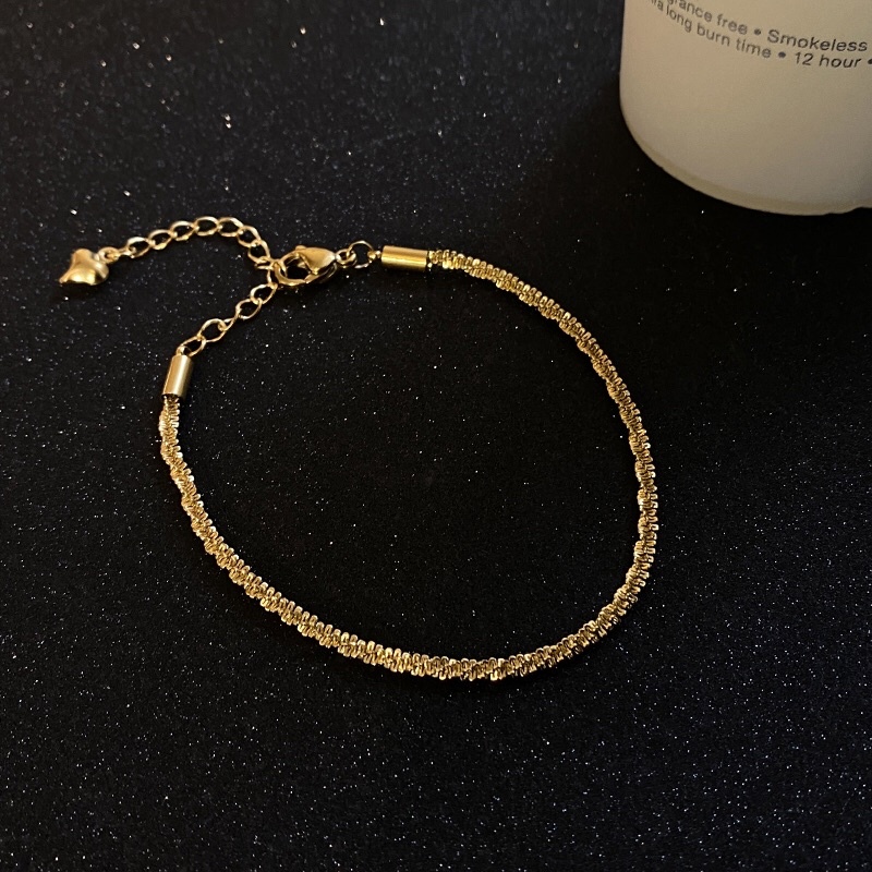 Kalung Titanium Gold 18K Premium Vintage Trending Mirip Emas Asli