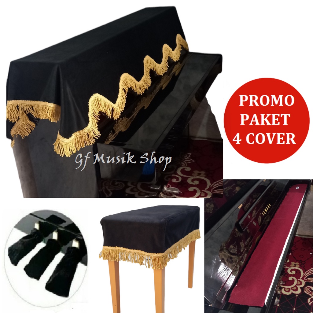 Cover Piano Yamaha Akustik Upright Hitam Paket