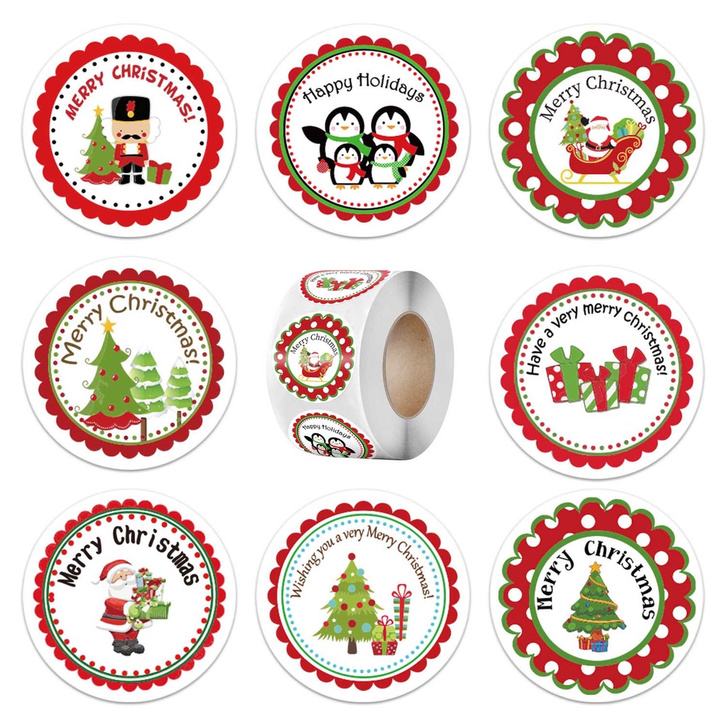 [ Christmas Festival Sticker Label Decoration for Home  Xmas New Year Child Gift Box ]