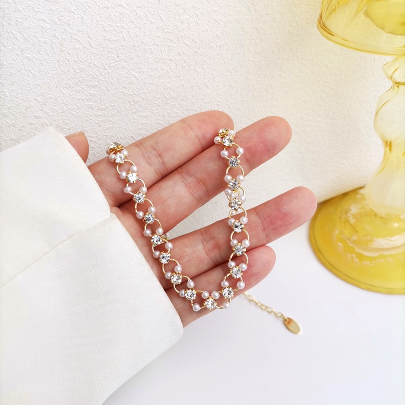 Korean Elegant Pearl Necklace Retro Fashion Choker Necklace Gold Chain Women Accessories Jewelry Gift