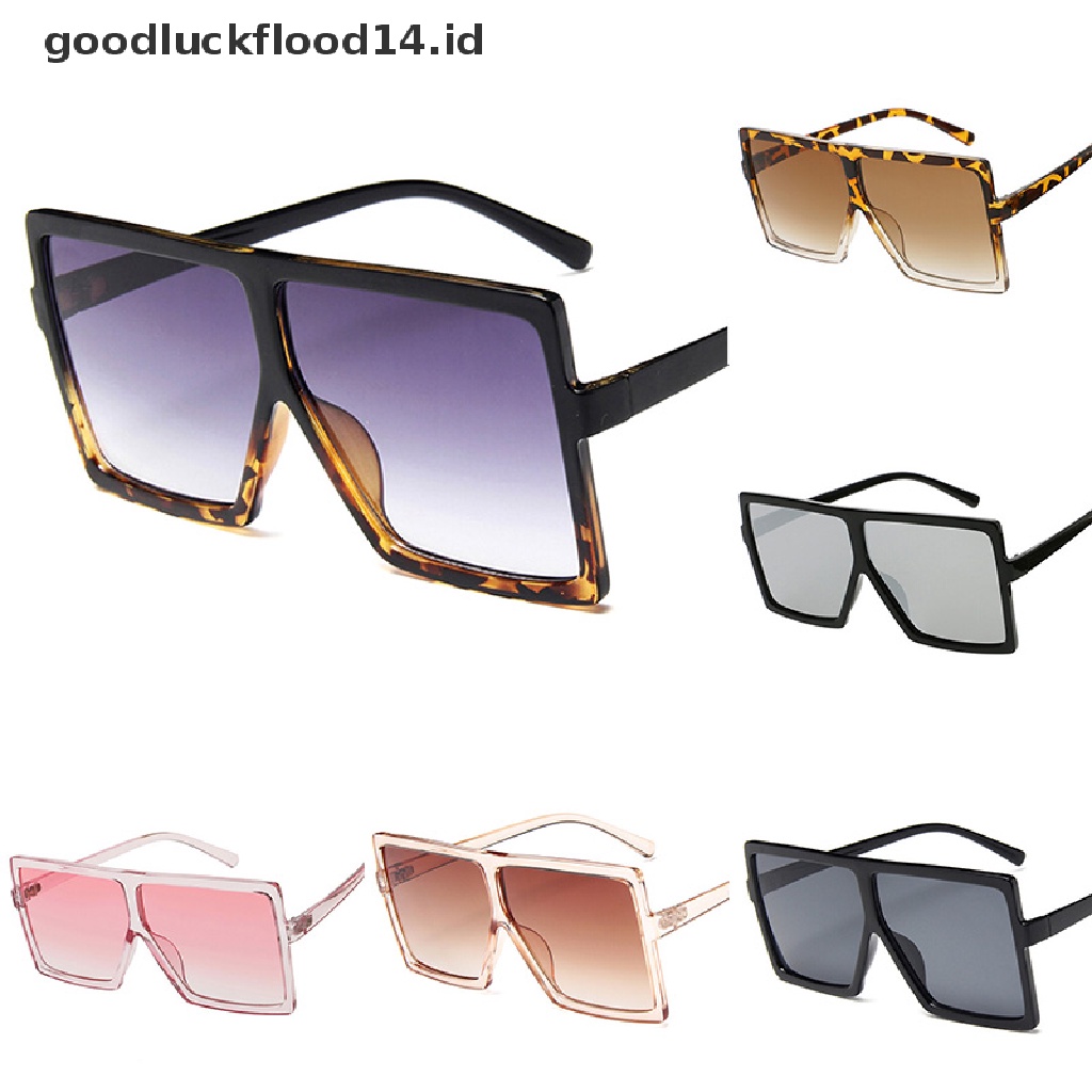 [OOID] Big Square Sunglasses Women Men Vintage Metal Oversized Shades Eyewear New ID