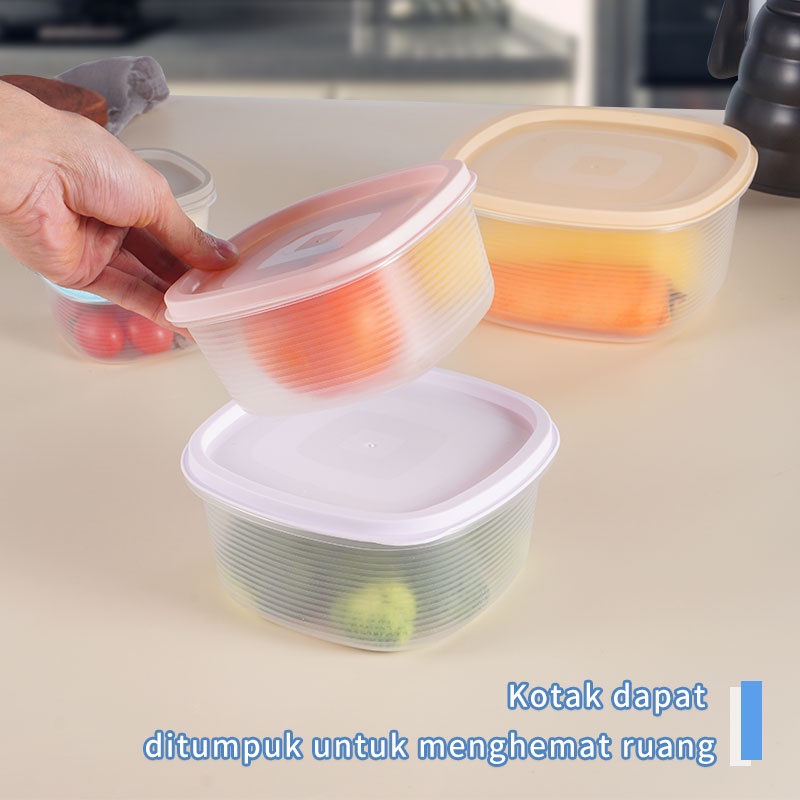 Letyeah &amp; Kaizenliving 5 pcs Kotak kontainer makanan kulkas / kotak penyimpanan/food storage box