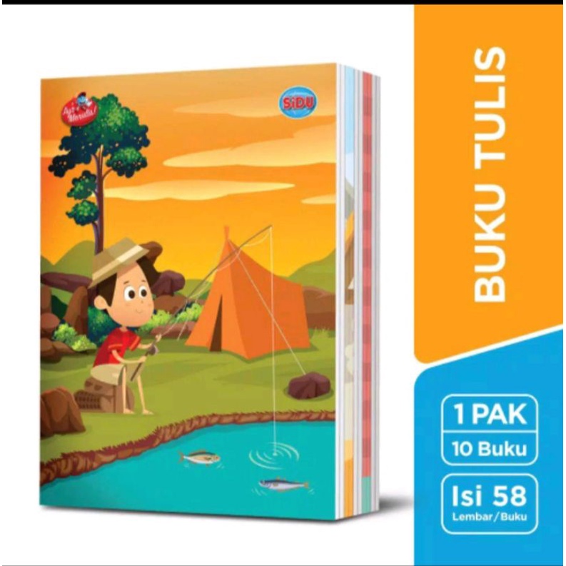 

Buku Tulis Merk Sinar Dunia (Sidu) 1 Pack isi 10pcs 58Lembar