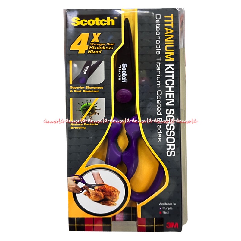 Scotch Tittanium Kitchen Scissors Gunting Dapur Untuk Potong Ayam 3M Anti Bakteri Superior Sharpress Roat Resistant Skotch Scissors