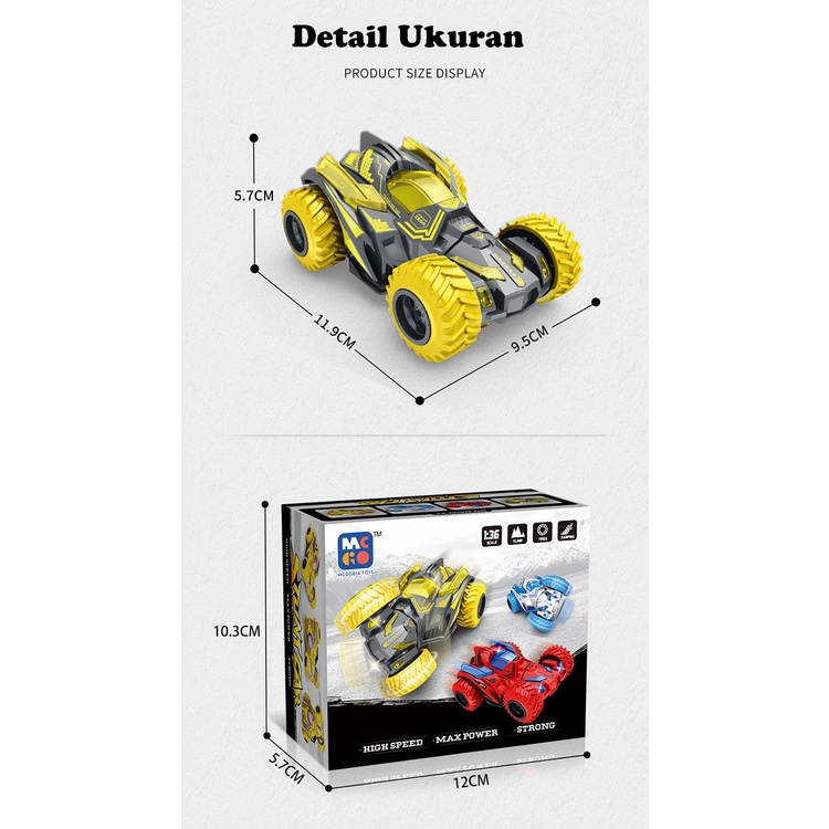 Mobil Pull Back Cars Monster Off-Road Truck Mobil Mainan Anak - Anak Big Wheel Double-Side Rotasi 360º  Cocok Digunakan Di Daerah Pasir Rumput Maupun dipakai Mendaki