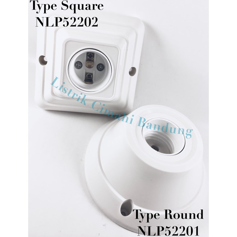 Panasonic Fitting Plafon / Fitting Lampu Kotak atau Bulat
