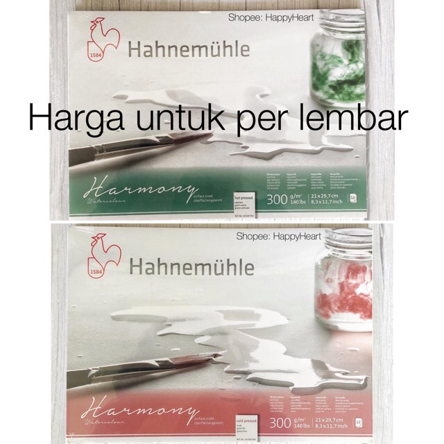 

Hahnemuhle Harmony Watercolor Paper Cold Pressed & Hot Pressed