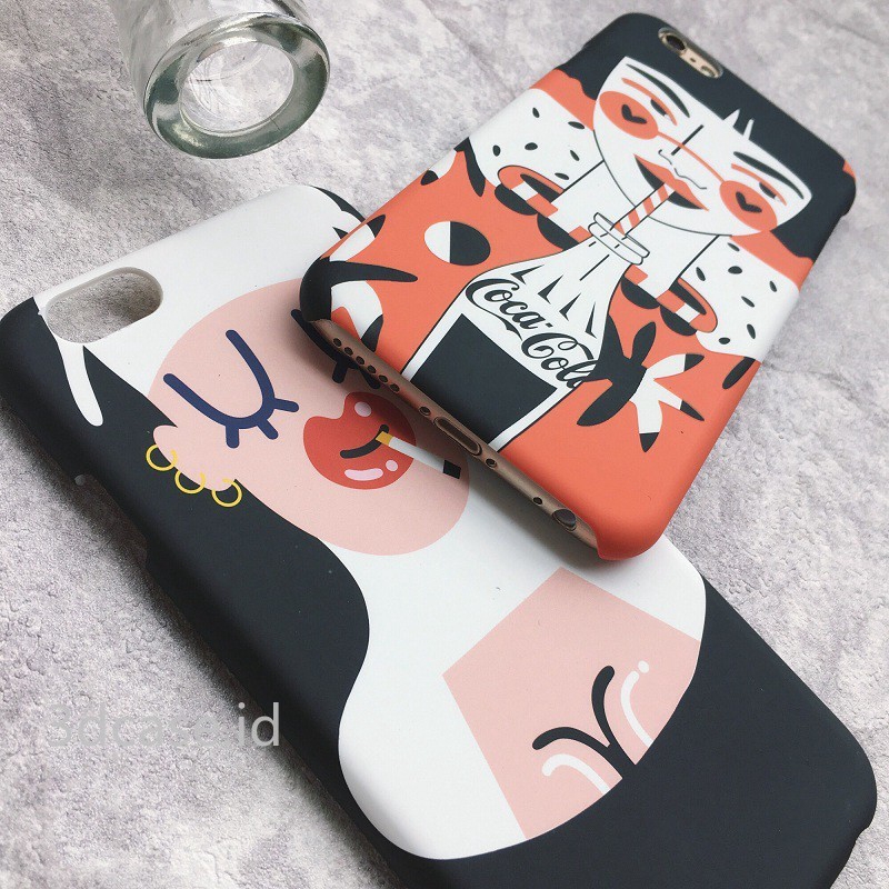 Case Compatible For IPhone 6 6S 7 8 Plus 7Plus 8 8Plus 6Plus Motif Kartun Lucu Efek Hard Case