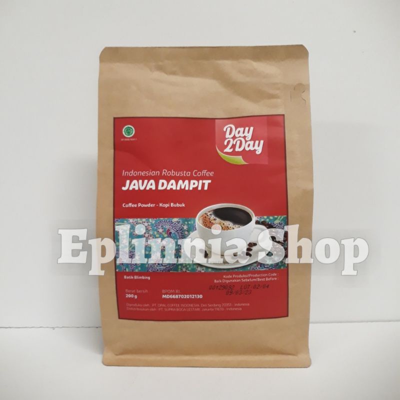 

Day 2 Day Java Dampit Robusta Coffee 200 gr - Kopi Bubuk