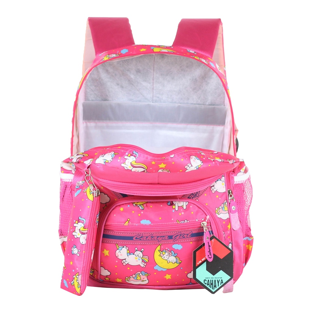 Ransel Anak Perempuan Tas Gendong Perempuan Tas Pink Unicorn Strip Tas Unicorn Anak Tas Sd Sekolah Anak