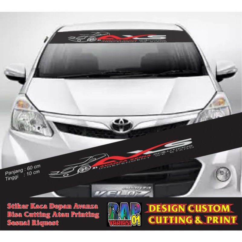 stiker AXS, AVANZA RACING SPORT,SPORT MIND,stiker Kaca Depan Mobil