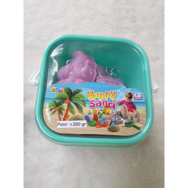 Mainan Anak Pasir Ajaib Kinetik let't play Happy Sand sh 1083 isi 250 gr Cetakan 4 Bentuk Pesawat Mobil Buaya Kapal Membantu Alat Bantu Belajar Edukasi Kreatifitas Anak Melatih Motorik Kemasan Ember Plastik Praktis Murah Cocok Untuk Kado Hadiah