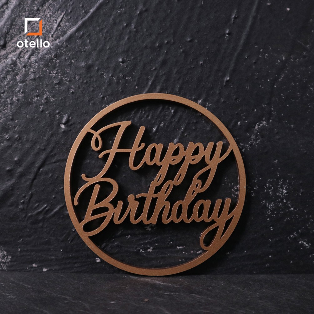 Stiker Label Akrilik Timbul | Happy Birthday | Hiasan Hampers Tag Kado | Dekorasi Kotak Kado