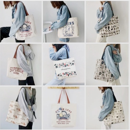 Totebag Wanita Big Sablon Animal Shopping Superior Tote Custom Canvas