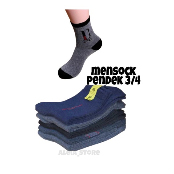 12 PASANG KAOS KAKI EXECUTIVE/MENSOCK PENDEK 3/4 MOTIF DEWASA PRIA (RANDOM)