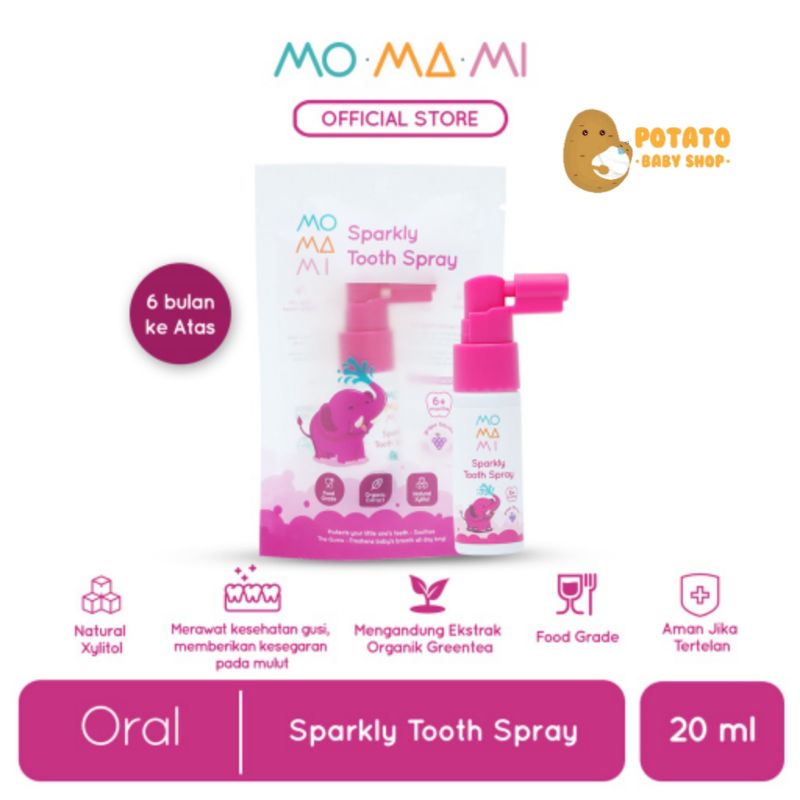 Momami Sparkly Tooth Spray 20ml / Kids Toothspray Semprotan Perawatan Gigi Anak